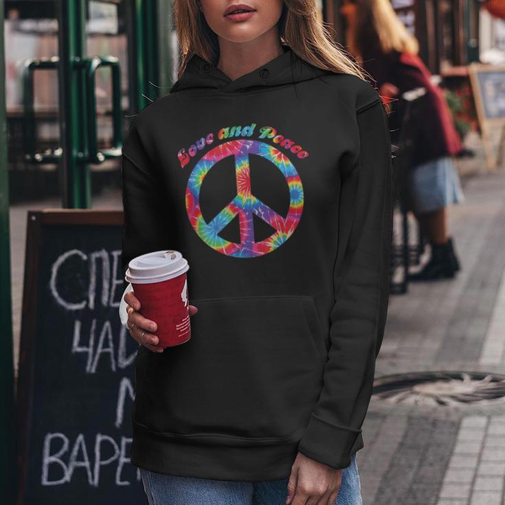 Love Peace 60Er 70Er Jahre Hippie Frieden Kostüm Tie Dye Frauen Hoodie Lustige Geschenke