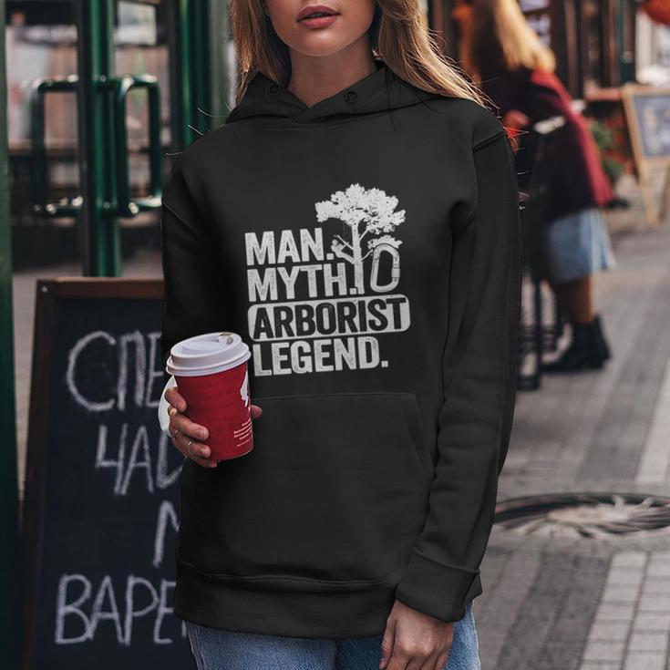 Man Myth Arborist Legend Tree Climbing Dad Funny Arborist Gift Women Hoodie Unique Gifts