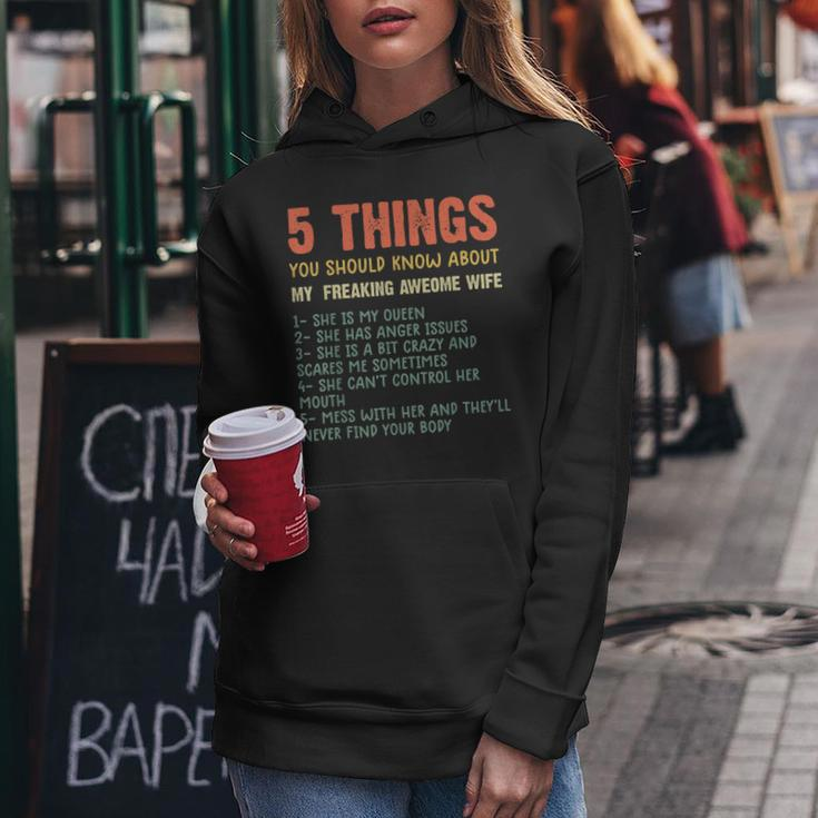 Mens 5 Things You Should Know About My Wife She Is My Queen Women Hoodie Funny Gifts