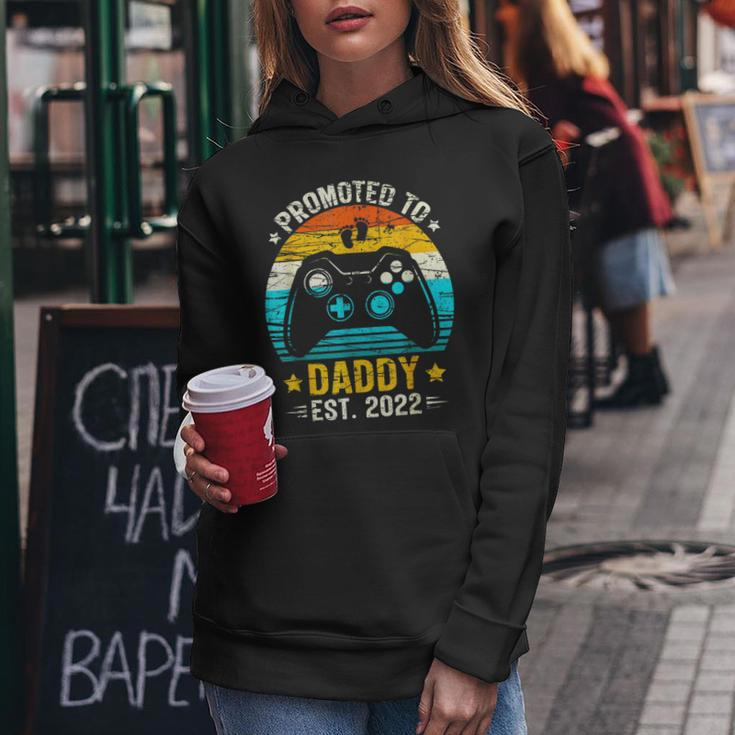 Mens Promoted To Daddy Est 2023 First Time Daddy Women Hoodie Funny Gifts