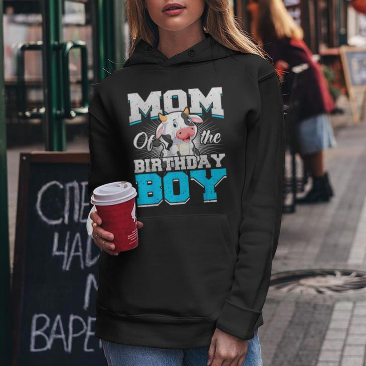Mom Of The Birthday Boy Cow Farm Birthday Party Women Hoodie Unique Gifts
