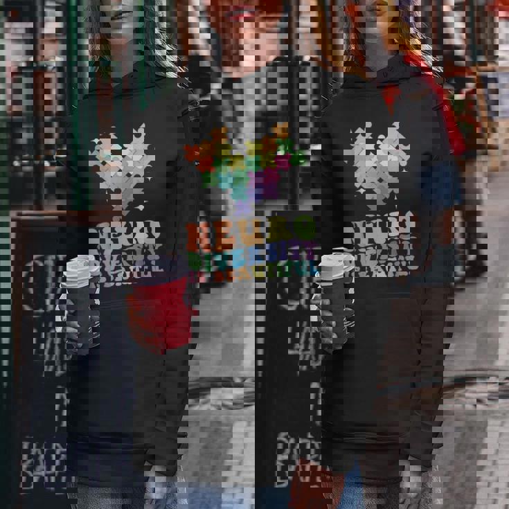 Neurodiversity Is Beautiful Puzzle Pieces Rainbow Autism Women Hoodie Unique Gifts