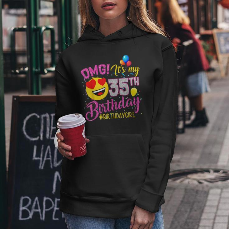 Omg Its My 35Th Birthday Mädchen- Zum 35 Geburtstag Frauen Hoodie Lustige Geschenke