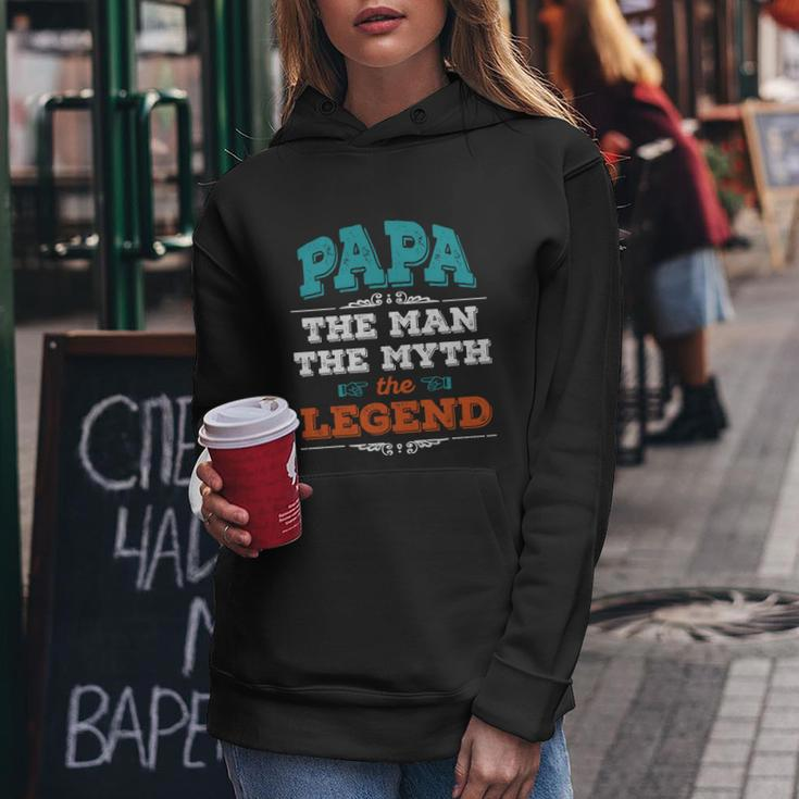 Papa The Man The Myth The Legend Fathers Day Gift For Dad California Women Hoodie Unique Gifts