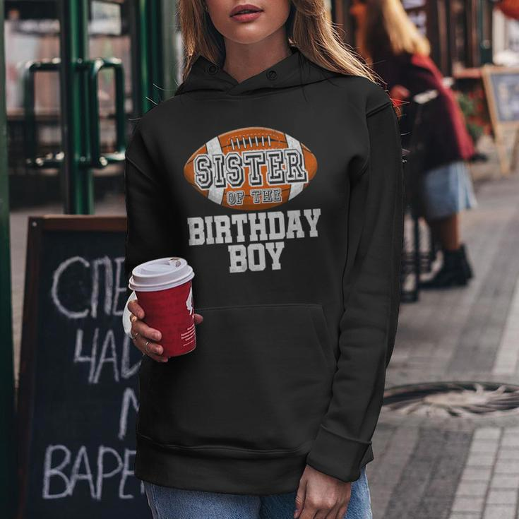 Sister Of The Birthday Boy Football Player Vintage Retro Women Hoodie Unique Gifts