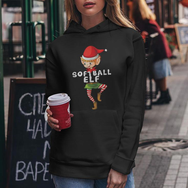 Softball Elf Kostüm Weihnachten Urlaub Passend Lustig Frauen Hoodie Lustige Geschenke