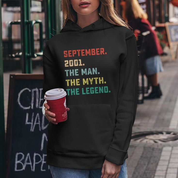 The Man Myth Legend September 2001 Birthday Gift 18 Yr Old Women Hoodie Unique Gifts