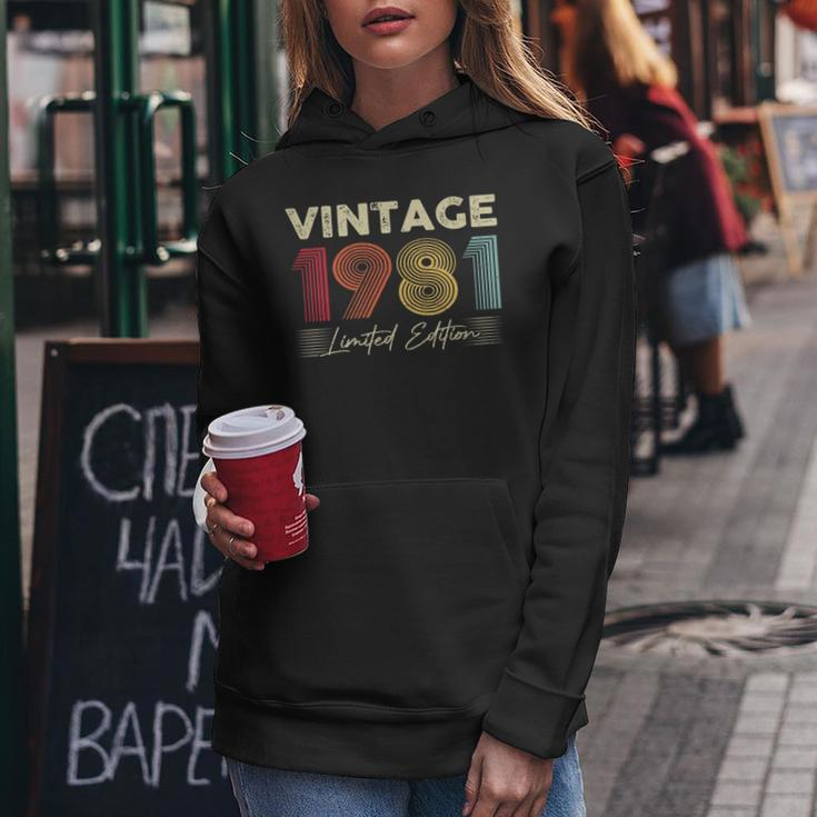 Vintage 1981 Wedding Anniversary Born In 1981 Birthday Party V2 Women Hoodie Funny Gifts