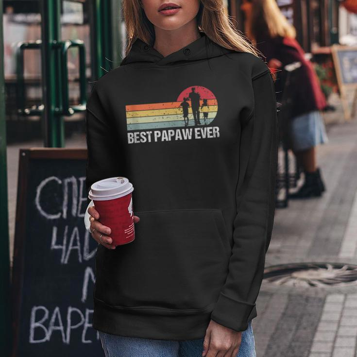 Vintage Best Papaw Ever Retro Daddy Son Daughter Fathers Day Women Hoodie Personalized Gifts