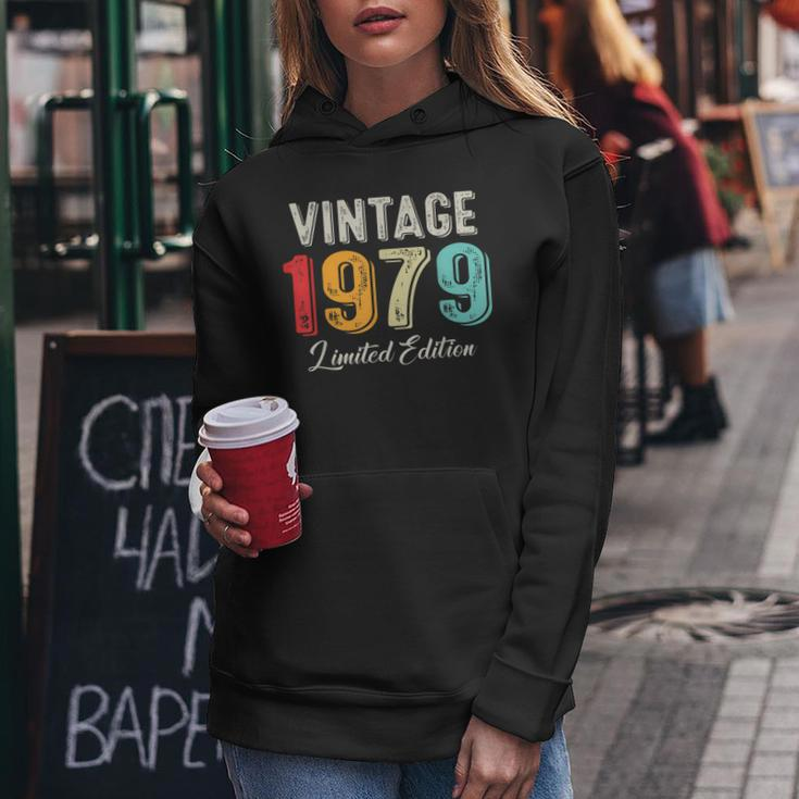 Vintage Born In 1979 Birthday Year Party Wedding Anniversary Women Hoodie Funny Gifts