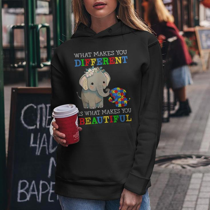 What Makes You Different Elephant Mom Autism Awareness Women Hoodie Personalized Gifts
