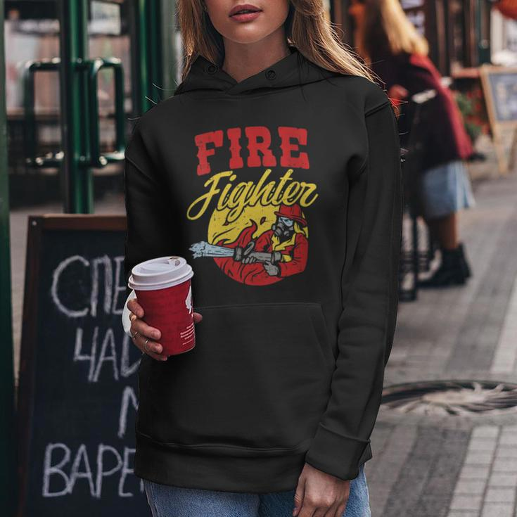 Womens Fire Fighter With Water Hose Fighting The Fire Gift Women Hoodie Funny Gifts