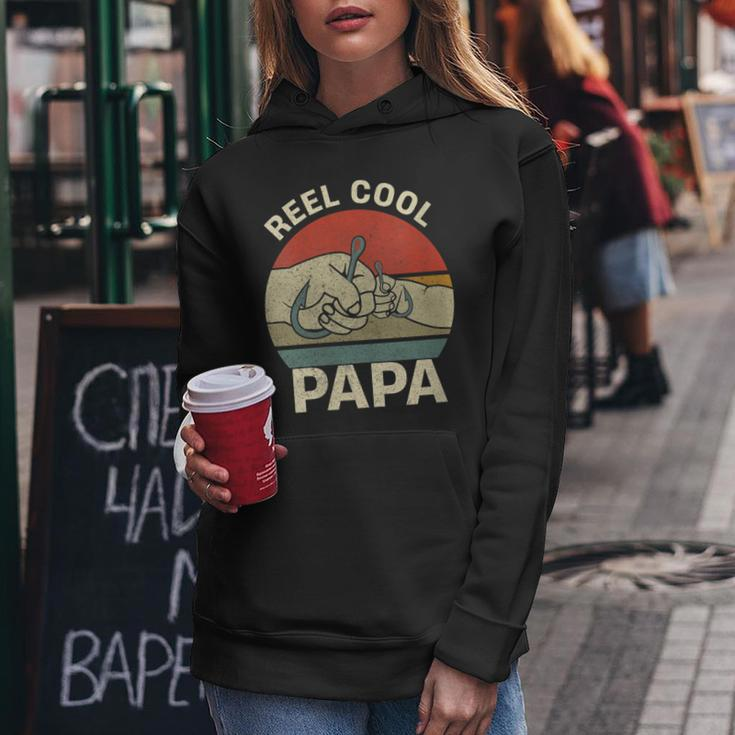 Womens Reel Cool Papa Dad Funny Fishing Fathers Day Fisherman Fish Women Hoodie Personalized Gifts
