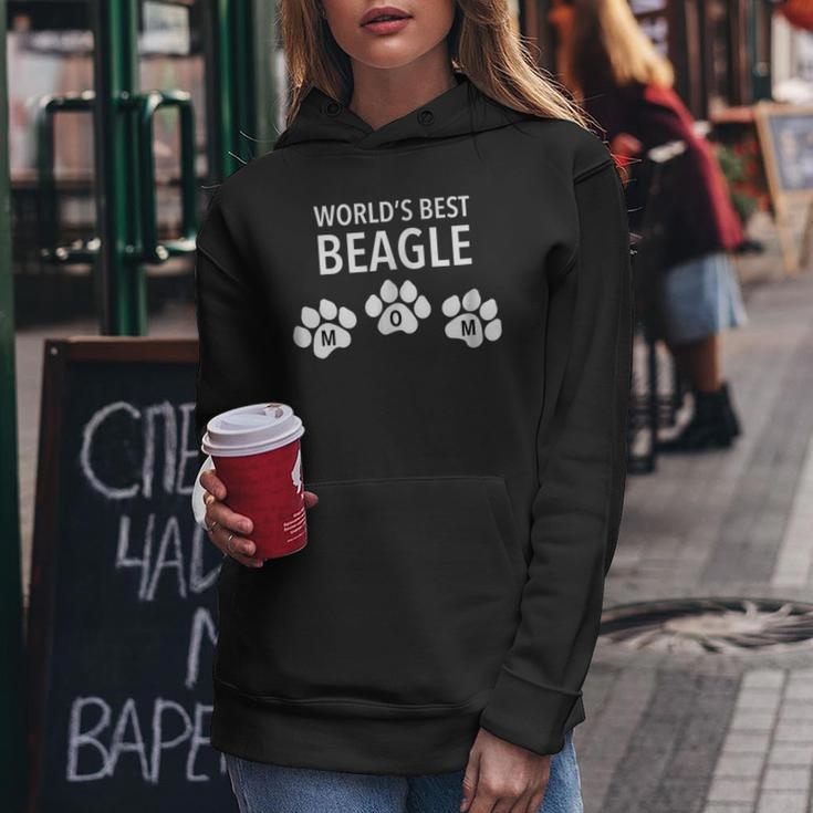 Worlds Best Beagle MomWith Paw Design Effect Women Hoodie Unique Gifts