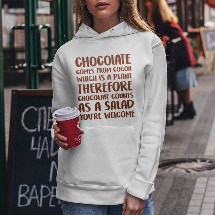 Chocolate Counts As A Salad Funny Women Hoodie Unique Gifts