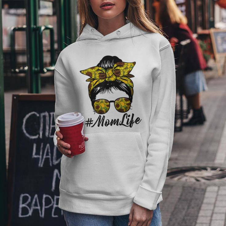 Cute Mom Women Life Sunflower Messy Bun Mothers Day Women Hoodie Unique Gifts