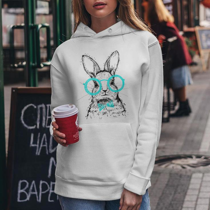 Funny Cute Bunny With Glasses Hipster Stylish Rabbit Women Women Hoodie Unique Gifts