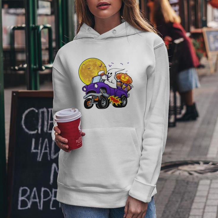 Funny Halloween Ghost Muscle Car V2 Women Hoodie Unique Gifts