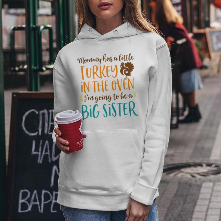 Kids Big Sister Thanksgiving Pregnancy Announcement Fall Women Hoodie Unique Gifts