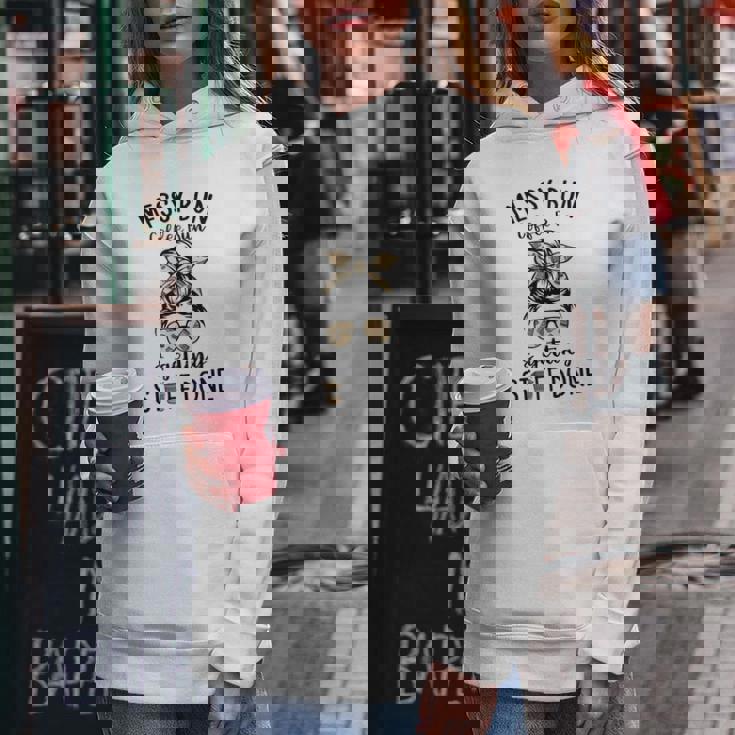 Messy Bun Coffee Run And Getting Stuff Done Messy Bun Women Hoodie Personalized Gifts