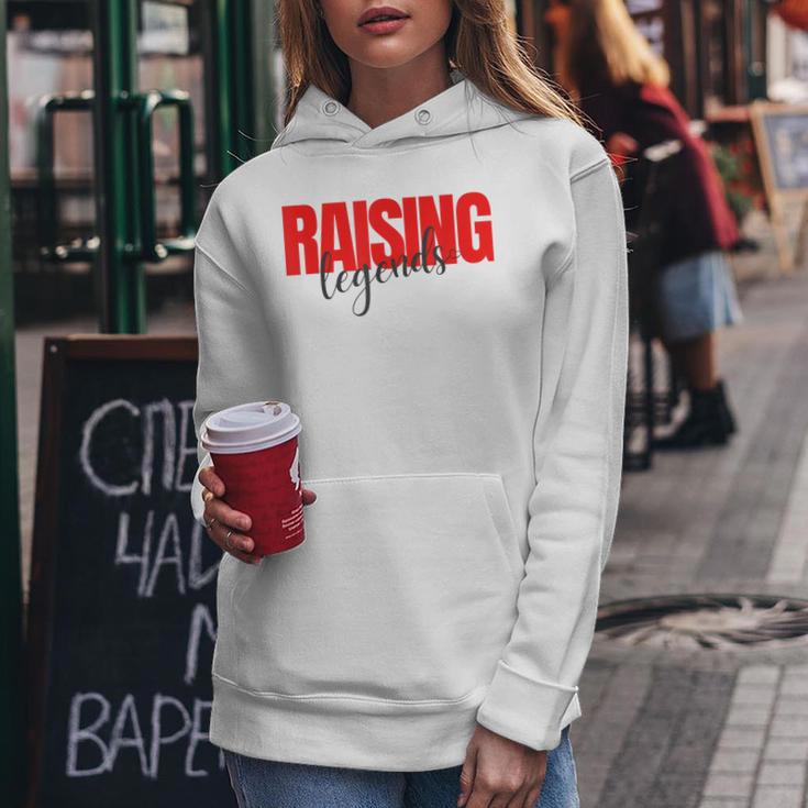 Raising Legends Slogan Hoodie, Weiß mit Rotem Text Lustige Geschenke