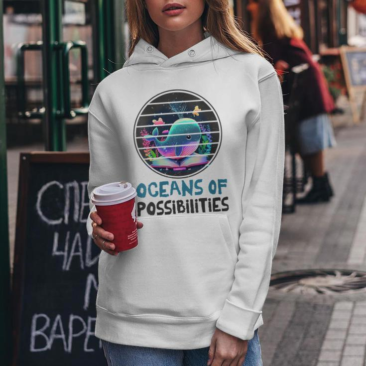 Womens Oceans Of Possibilities Summer Reading 2023 Retro Vintage Women Hoodie Unique Gifts