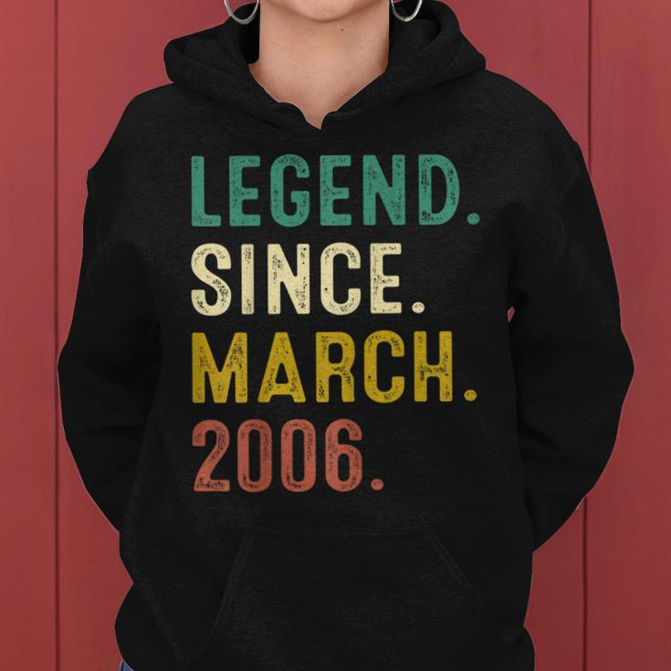 17 Years Old Gifts Legend Since March 2006 17Th Birthday Women Hoodie