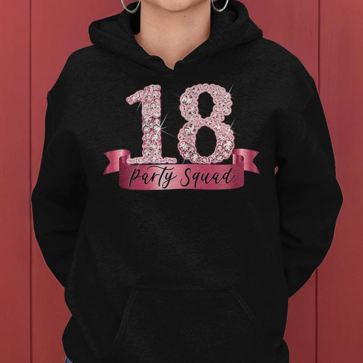 18Th Birthday Party Squad I Pink Group Photo Decor Outfit Gift For Womens Women Hoodie