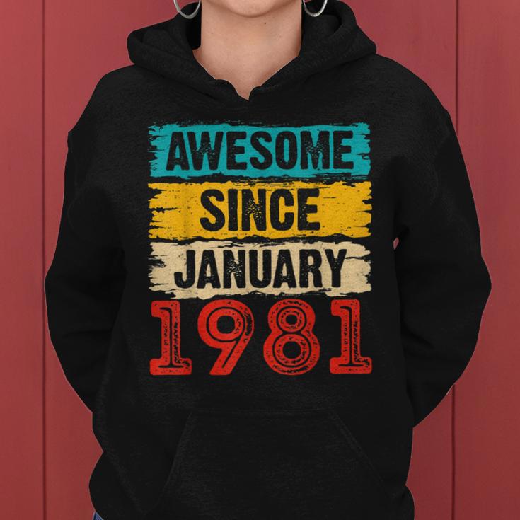 42 Year Old Awesome Since Januar 1981 42 Geburtstag Geschenke Frauen Hoodie