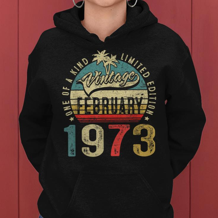 50 Years Old Gifts Vintage February 1973 50Th Birthday Gift Women Hoodie