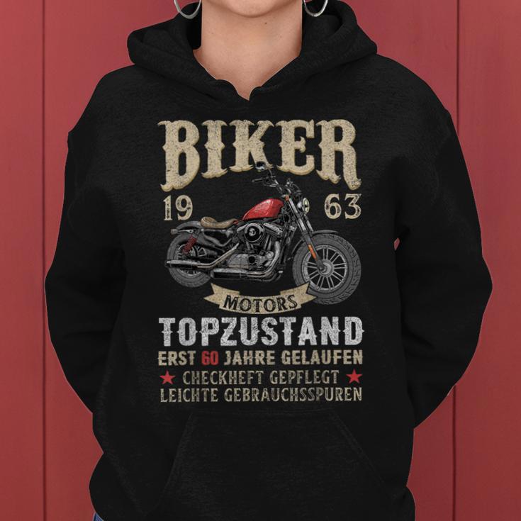 60 Geburtstag Mann Biker 60 Jahre Alt Motorrad 1963 Frauen Hoodie