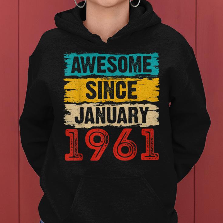 62 Year Old Awesome Since Januar 1961 62 Geburtstag Geschenke Frauen Hoodie