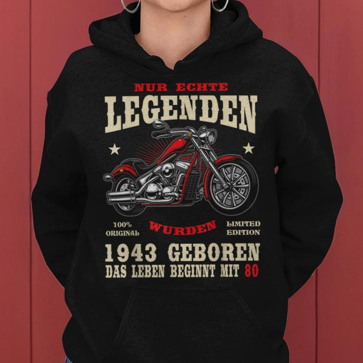 80. Geburtstag Biker Hoodie, Herren 1943 Motorrad Chopper
