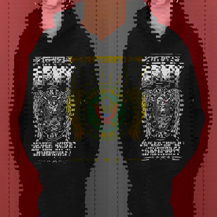 Army Retired Military Us Army Retirement V2 Women Hoodie Graphic Print Hooded Sweatshirt