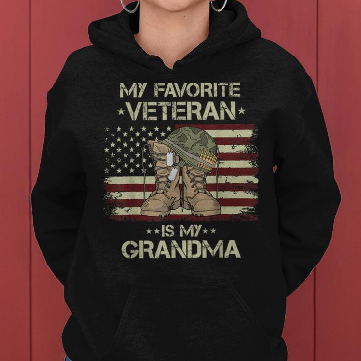 Army Veterans Day My Favorite Veteran Is My Grandma Kids Women Hoodie