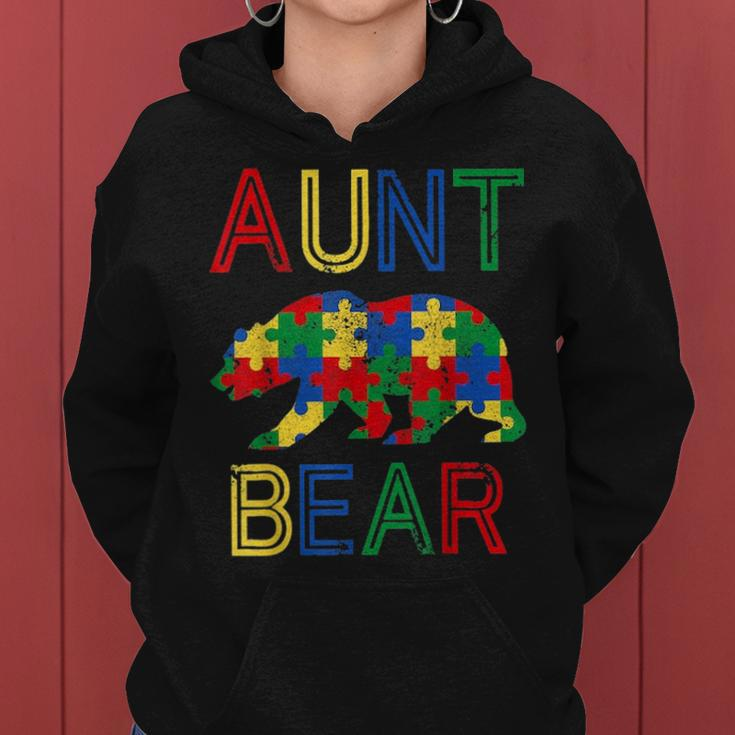 Autism Aunt Funny Bear Awareness Family Mothers Day Gifts Women Hoodie