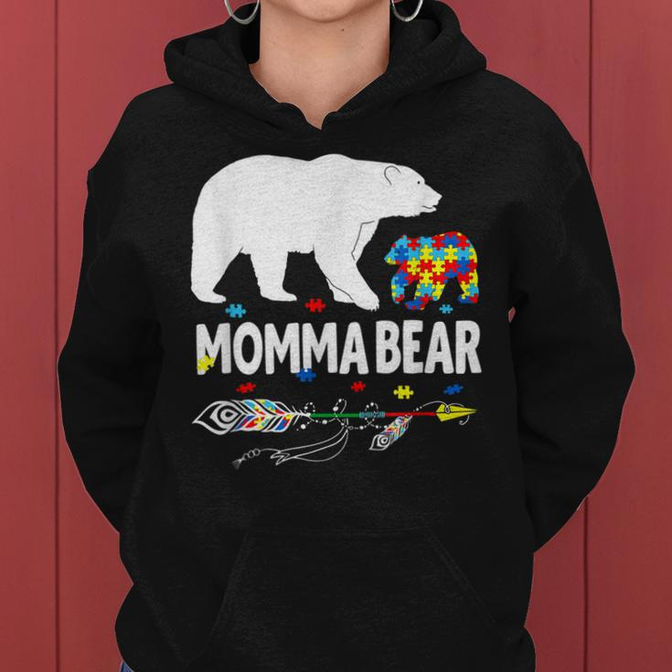 Autism Awareness Gift Momma Bear Support Autistic Autism Mom Women Hoodie