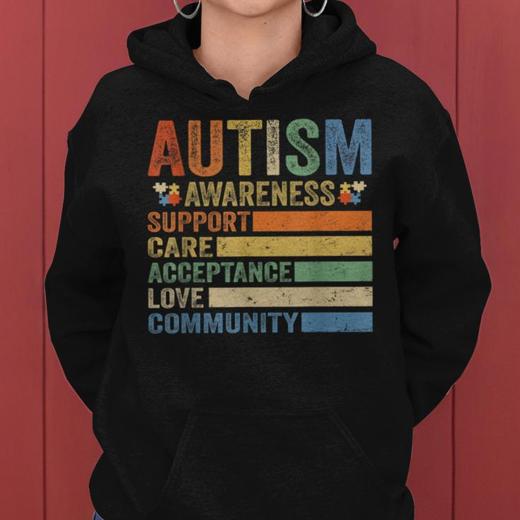 Autism Awareness Support Care Acceptance For Women Mom Dad Women Hoodie