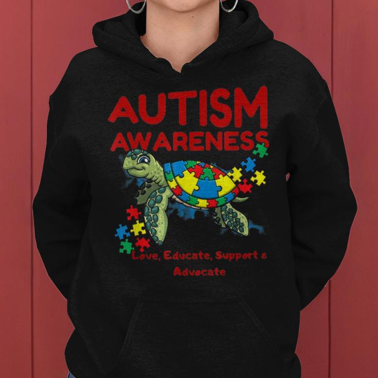 Autism Awareness Turtle Puzzle Mom Kids Teacher Gift Love Women Hoodie