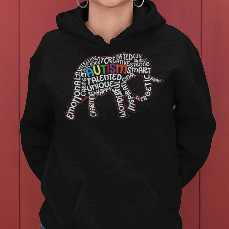 Autism Mom Elephant Puzzle Pieces Autism Supporter Outfit Women Hoodie