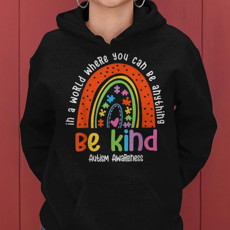 Autism Son Child Daughter Mom Be Kind Rainbow Women Hoodie