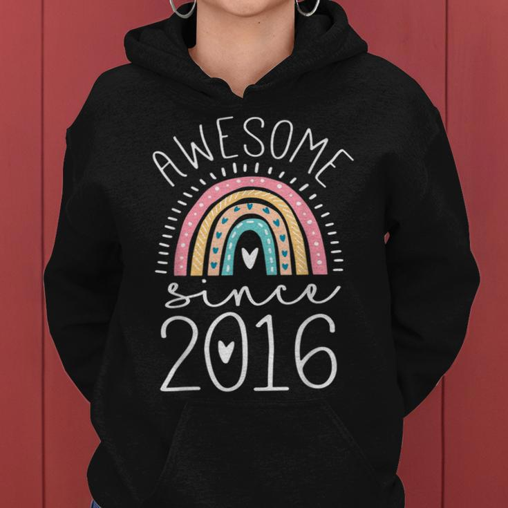 Awesome Since 2016 7Th Birthday Rainbow Gifts Born In 2016 Women Hoodie