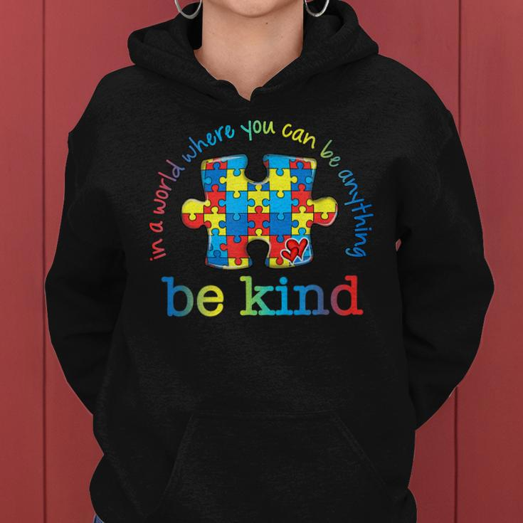 Be Kind Autism Awareness Puzzle Rainbow Choose Kindness Women Hoodie
