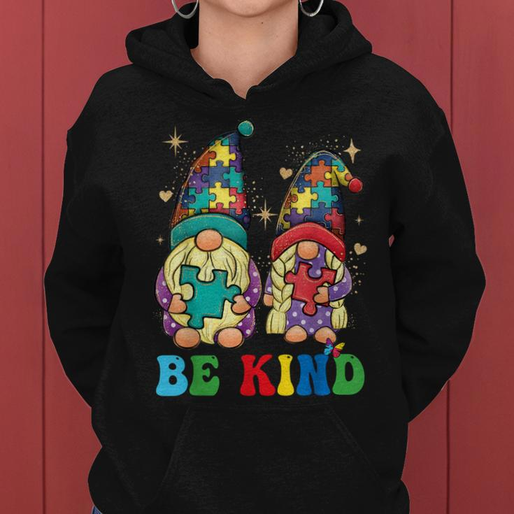 Be Kind Autism Gnomes Sunflower Autism Awareness Month 2023 Women Hoodie