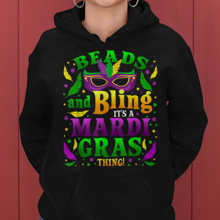 Beads And Bling Its A Mardi Gras Thing Cute Carnival Women Hoodie