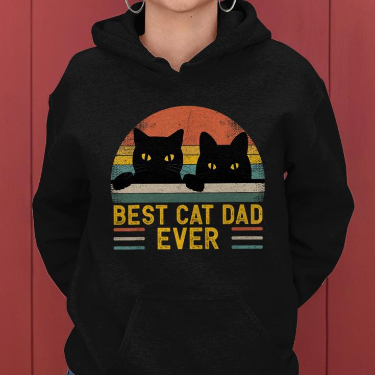 Best Cat Dad Ever Vintage Retro Style Black Cats Lover Tshirt Women Hoodie