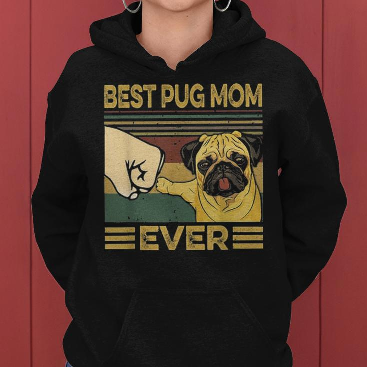 Best Pug Mom Ever Retro Vintage Women Hoodie