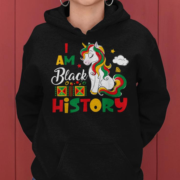 Black History Month I Am Black History Pride Unicorn Women Hoodie