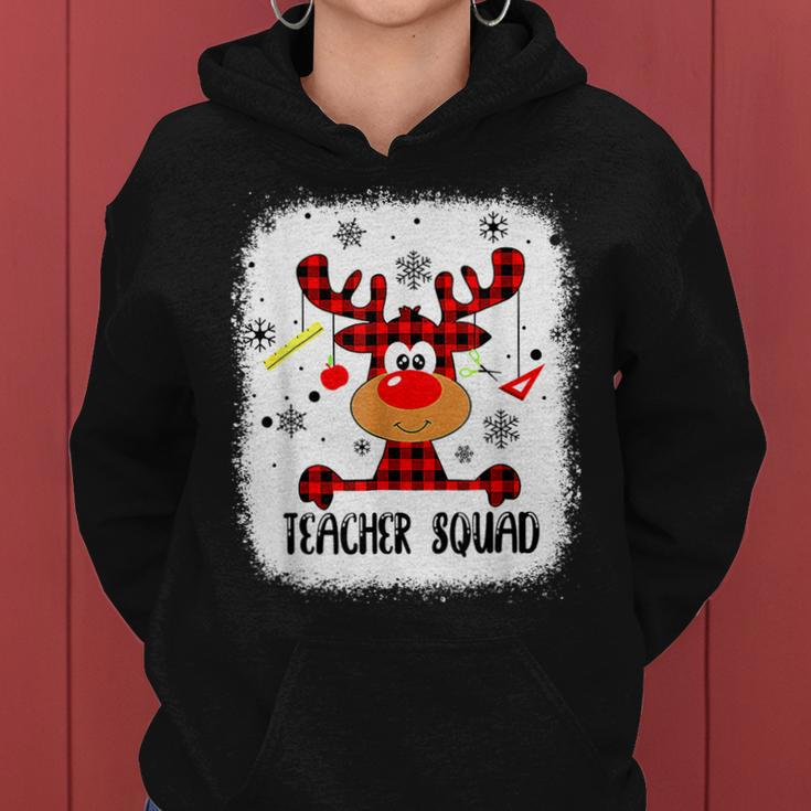Bleached Teacher Squad Reindeer Funny Teacher Christmas Xmas V20 Women Hoodie Graphic Print Hooded Sweatshirt