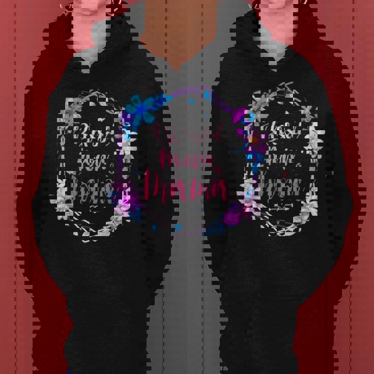 Blessed To Be Called Mom And Mormor Cute Colorful Floral Women Hoodie